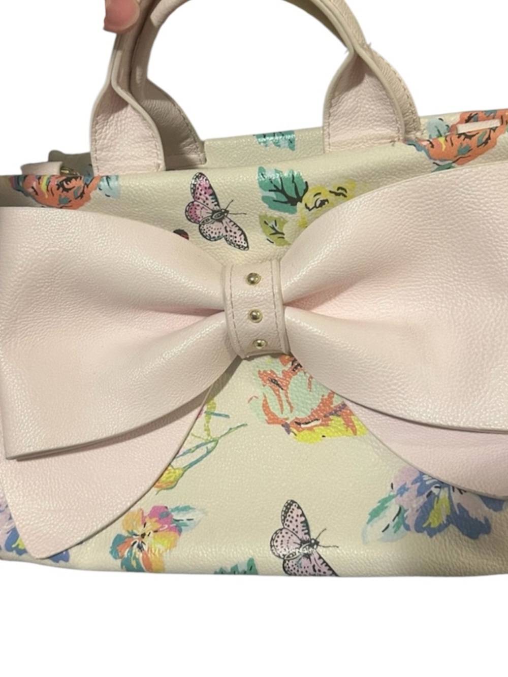 Betsey Johnson Pink Floral Bow Crossbody Bag Like new - Picture 2 of 9